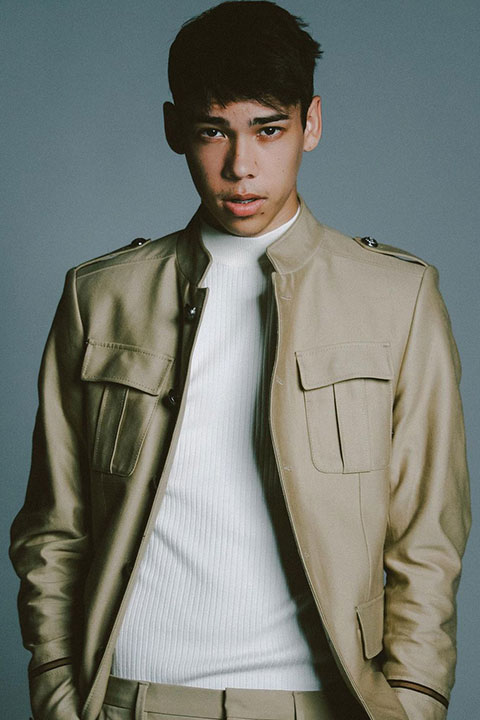 Jayden Croes is looking beautiful in brown pent coat and white shirt.