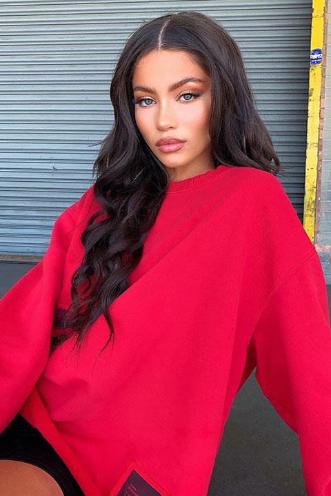Audreyana Michelle Looking cute in red dress